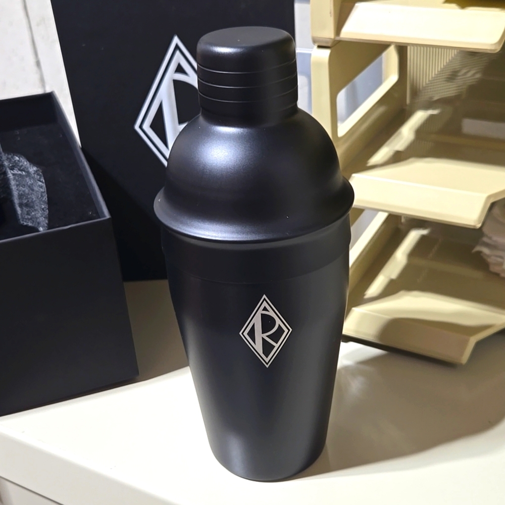 Ralph Lauren cocktail martini shaker NEW in box black monogram